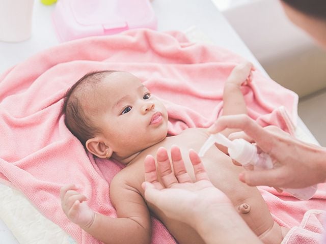 Baby on a blanket