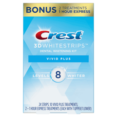 Crest 3D White Whitestrips Dental Whitening Kit, Vivid Plus