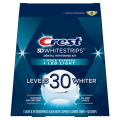 Crest 3D Whitestrips 1 Hour Express + Led Light Dental Whitening Kit