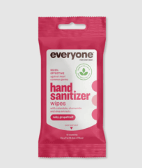 Everyone Hand Sanitizer Wipes, Ruby Grapefruit