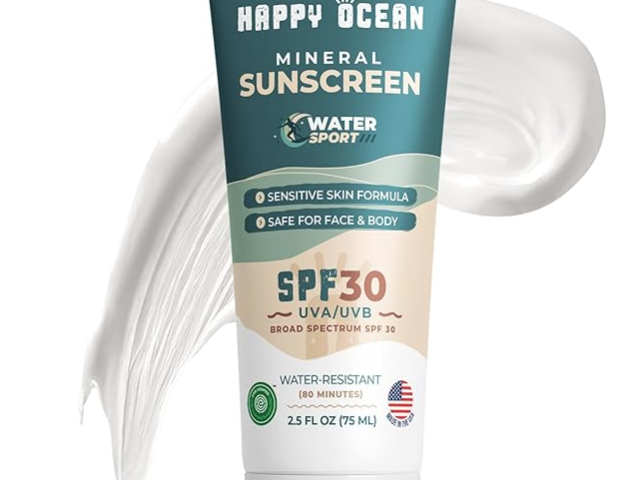 Happy Ocean Water Sport Mineral Sunscreen Lotion, SPF 30